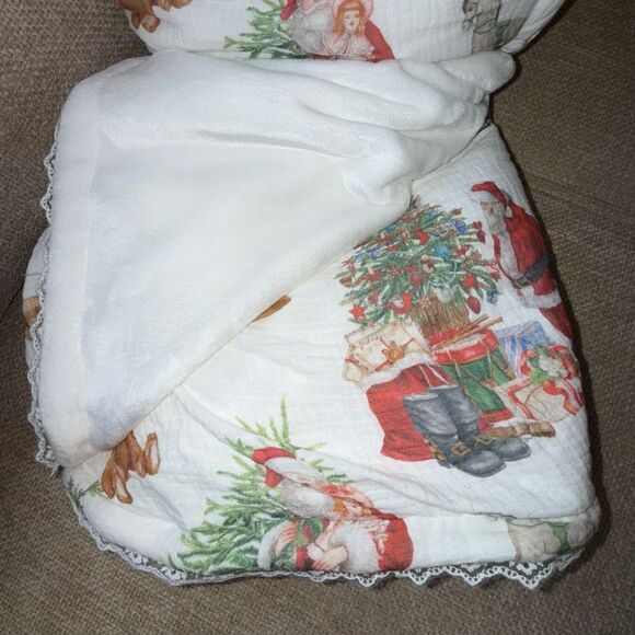 NWT Envogue Santa Christmas Reversible Dreamy Cotton Gauze Throw Blanket 50 x 70 - Picture 6 of 16